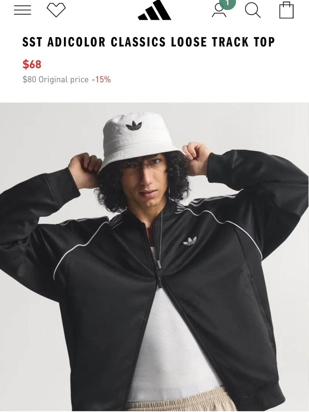 adidas Black Jacket with White Three-Stripes